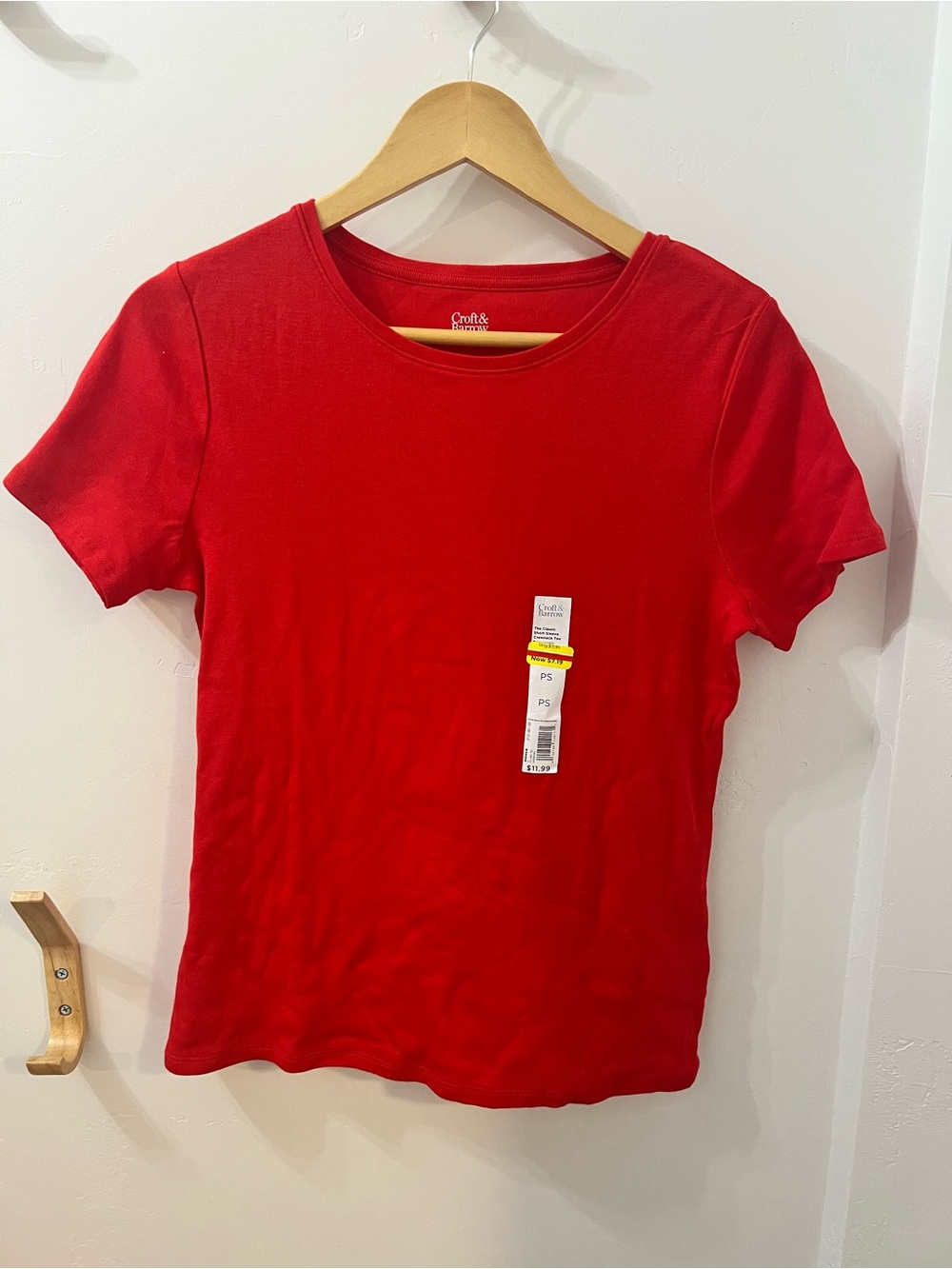 croft & barrow Bright Red Short Sleeve Crewneck Tee